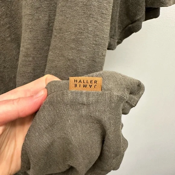 Jamie Haller - Linen Chameleon Tee - Olive - size small - Picture 5 of 5